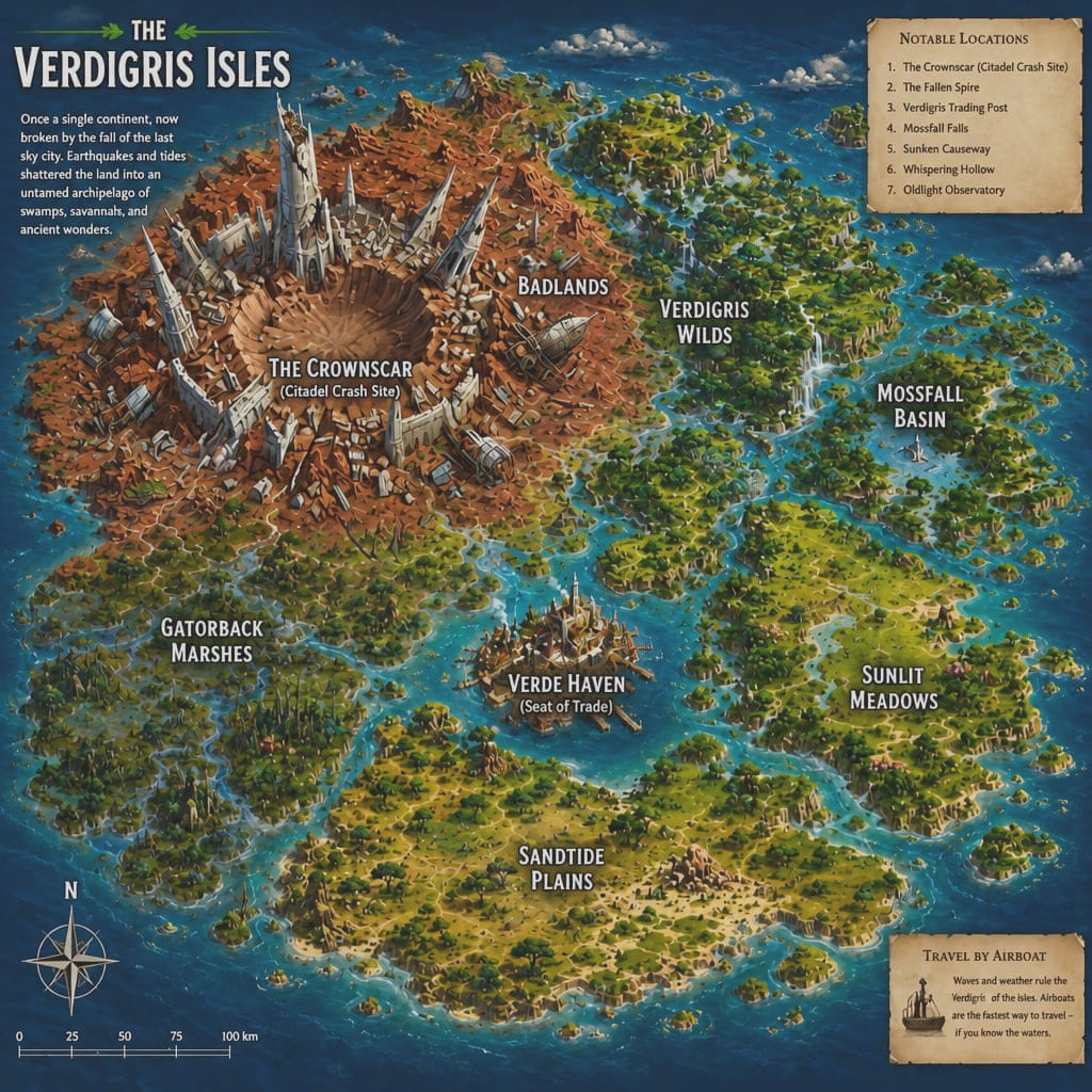 Map of the Verdigris Isles